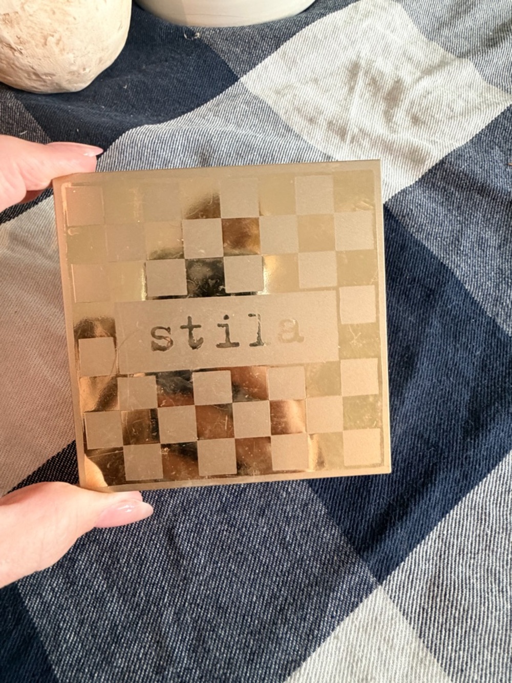 Stila Metallic Gold Checkerboard Compact
